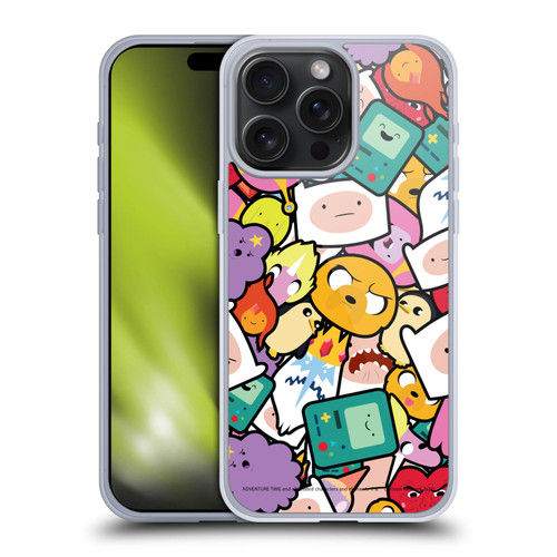 Adventure Time Graphics Pattern Soft Gel Case for Apple iPhone 15 Pro Max