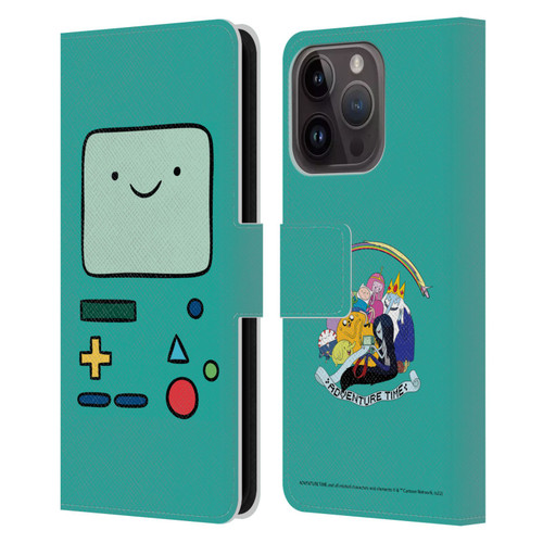 Adventure Time Graphics BMO Leather Book Wallet Case Cover For Apple iPhone 15 Pro