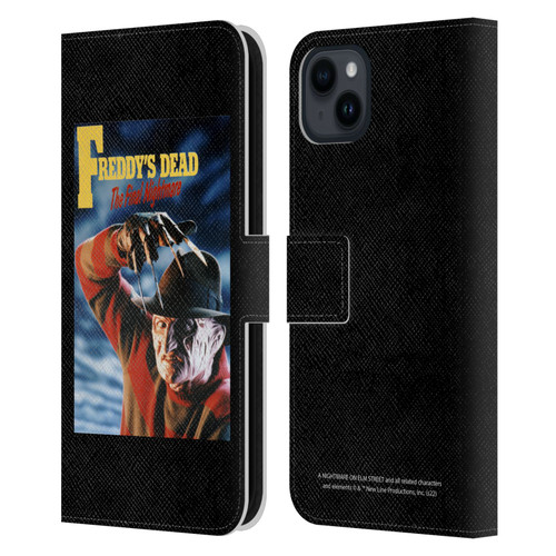 A Nightmare On Elm Street: Freddy's Dead Graphics Poster Leather Book Wallet Case Cover For Apple iPhone 15 Plus