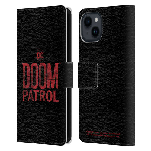 Doom Patrol Graphics Logo Leather Book Wallet Case Cover For Apple iPhone 15