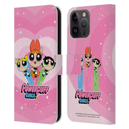 The Powerpuff Girls Graphics Group Leather Book Wallet Case Cover For Apple iPhone 15 Pro Max