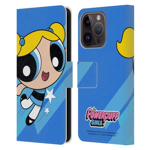 The Powerpuff Girls Graphics Bubbles Leather Book Wallet Case Cover For Apple iPhone 15 Pro