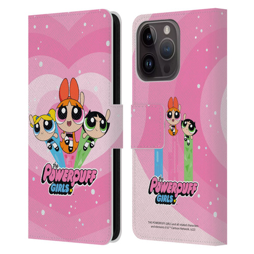 The Powerpuff Girls Graphics Group Leather Book Wallet Case Cover For Apple iPhone 15 Pro