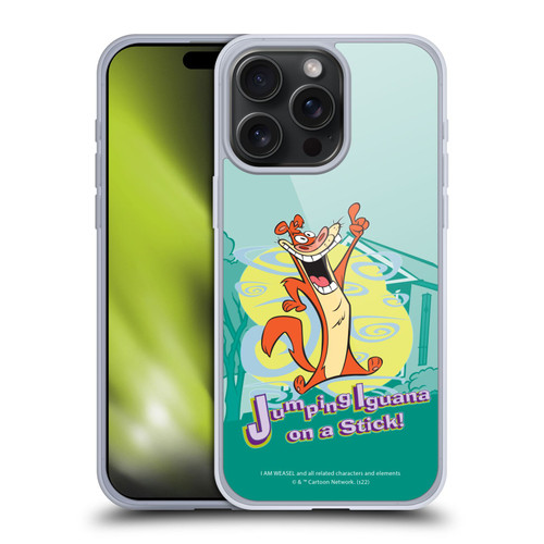 I Am Weasel. Graphics Jumping Iguana On A Stick Soft Gel Case for Apple iPhone 15 Pro Max