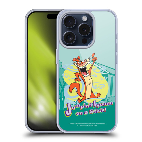 I Am Weasel. Graphics Jumping Iguana On A Stick Soft Gel Case for Apple iPhone 15 Pro