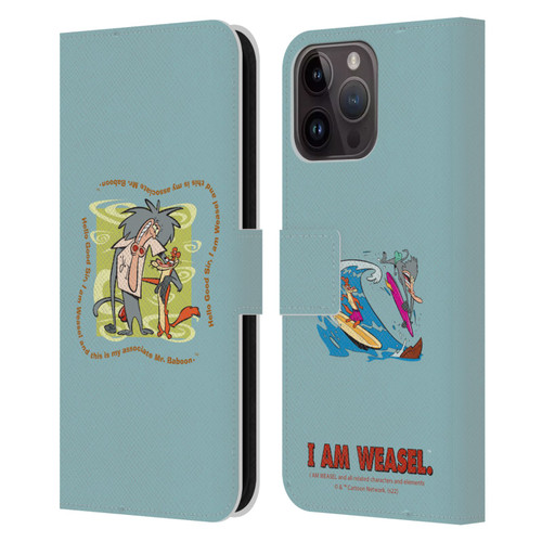 I Am Weasel. Graphics Hello Good Sir Leather Book Wallet Case Cover For Apple iPhone 15 Pro Max