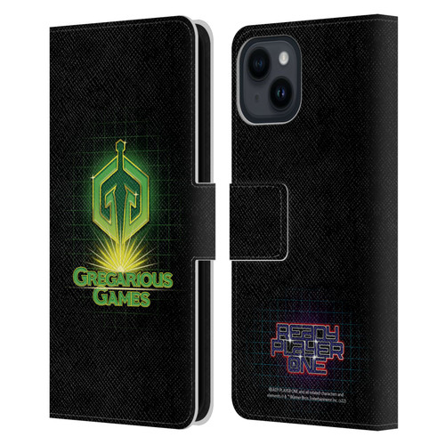 Ready Player One Graphics Logo Leather Book Wallet Case Cover For Apple iPhone 15