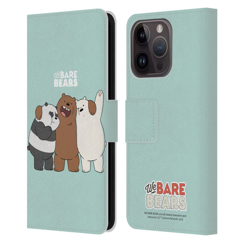 We Bare Bears Character Art Group 1 Leather Book Wallet Case Cover For Apple iPhone 15 Pro