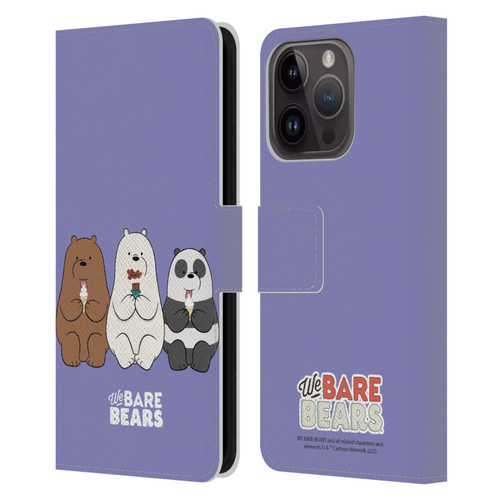 We Bare Bears Character Art Group 2 Leather Book Wallet Case Cover For Apple iPhone 15 Pro