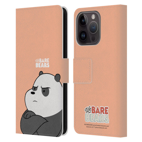 We Bare Bears Character Art Panda Leather Book Wallet Case Cover For Apple iPhone 15 Pro