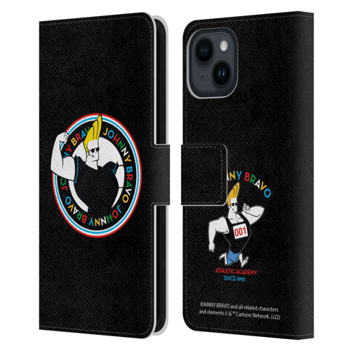 Johnny Bravo Graphics Logo Leather Book Wallet Case Cover For Apple iPhone 15