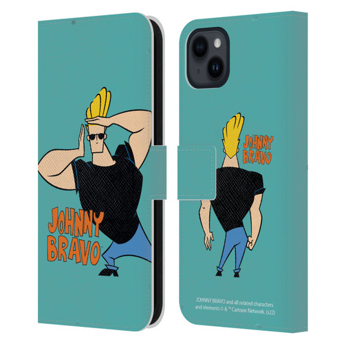 Johnny Bravo Graphics Character Leather Book Wallet Case Cover For Apple iPhone 15 Plus