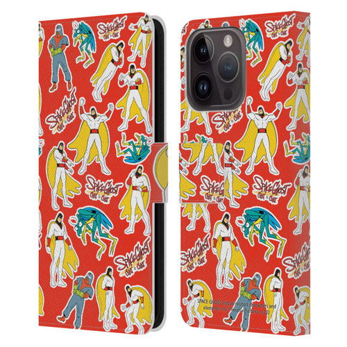 Space Ghost Coast to Coast Graphics Icons Leather Book Wallet Case Cover For Apple iPhone 15 Pro