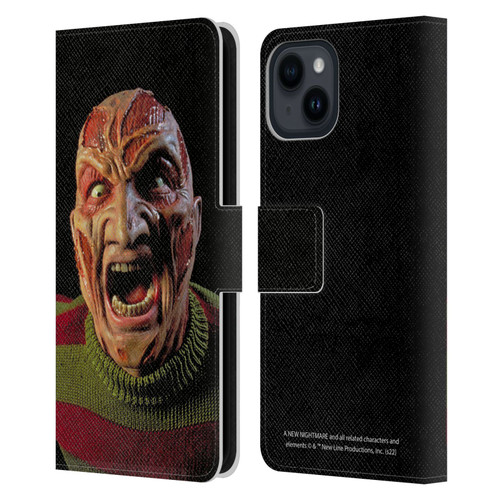 A Nightmare On Elm Street: New Nightmare Graphics Freddy Leather Book Wallet Case Cover For Apple iPhone 15