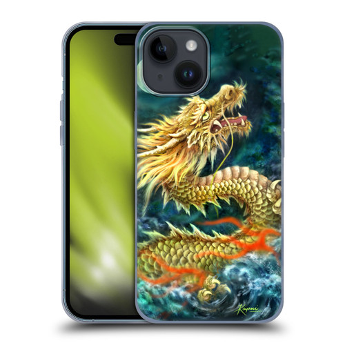 Kayomi Harai Animals And Fantasy Asian Dragon In The Moon Soft Gel Case for Apple iPhone 15