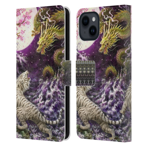 Kayomi Harai Animals And Fantasy Asian Tiger & Dragon Leather Book Wallet Case Cover For Apple iPhone 15