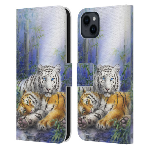 Kayomi Harai Animals And Fantasy Asian Tiger Couple Leather Book Wallet Case Cover For Apple iPhone 15 Plus