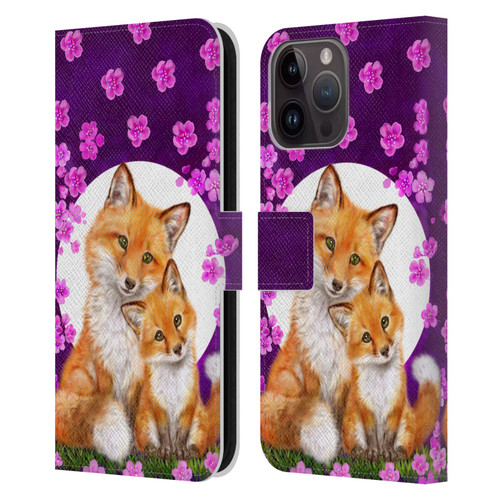 Kayomi Harai Animals And Fantasy Mother & Baby Fox Leather Book Wallet Case Cover For Apple iPhone 15 Pro Max