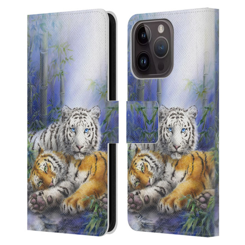 Kayomi Harai Animals And Fantasy Asian Tiger Couple Leather Book Wallet Case Cover For Apple iPhone 15 Pro