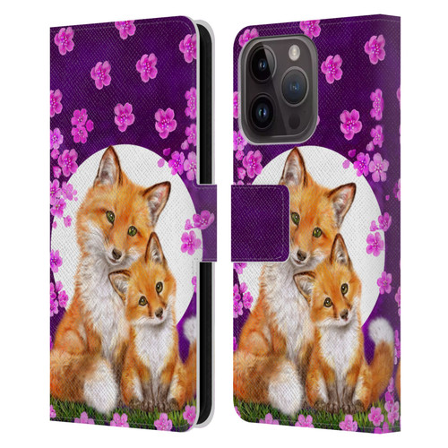 Kayomi Harai Animals And Fantasy Mother & Baby Fox Leather Book Wallet Case Cover For Apple iPhone 15 Pro