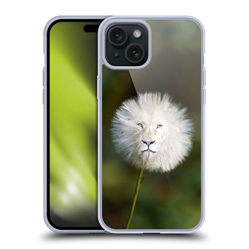 Pixelmated Animals Surreal Wildlife Dandelion Soft Gel Case for Apple iPhone 15 Plus