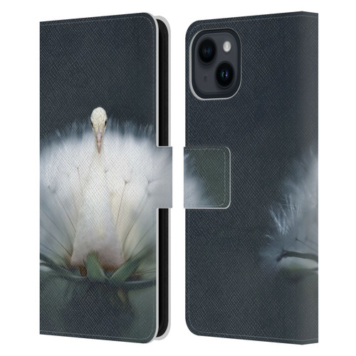Pixelmated Animals Surreal Pets Peacock Wish Leather Book Wallet Case Cover For Apple iPhone 15
