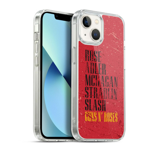 Guns N' Roses Vintage Names Soft Gel Case for Apple iPhone 13