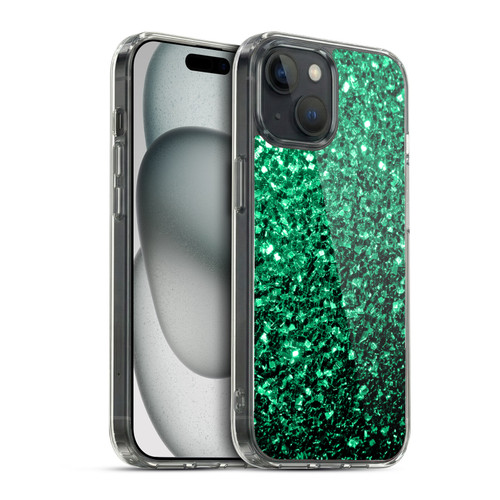 PLdesign Glitter Sparkles Emerald Green Soft Gel Case for Apple iPhone 15 & MagSafe