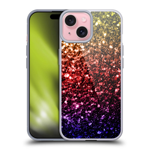 PLdesign Glitter Sparkles Rainbow Soft Gel Case for Apple iPhone 15