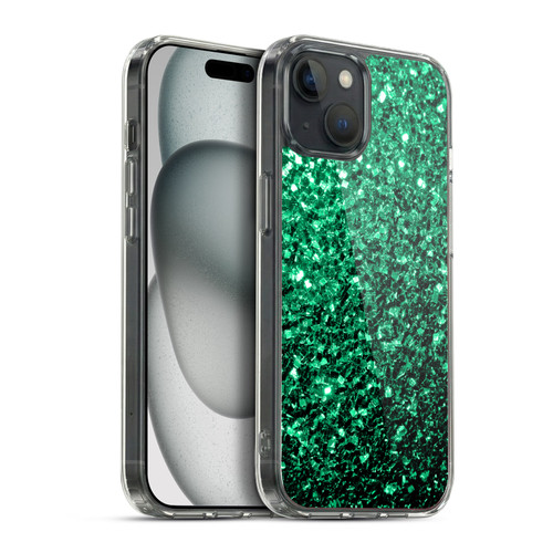 PLdesign Glitter Sparkles Emerald Green Soft Gel Case for Apple iPhone 15 Plus & MagSafe