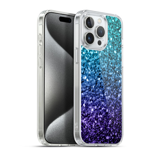 PLdesign Glitter Sparkles Aqua Blue Soft Gel Case for Apple iPhone 15 Pro Max & MagSafe