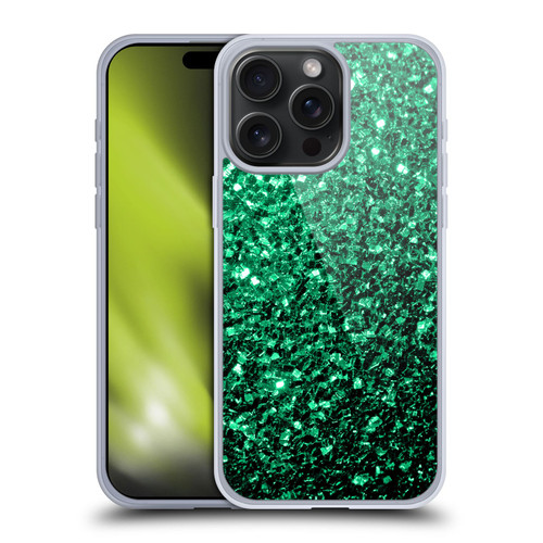 PLdesign Glitter Sparkles Emerald Green Soft Gel Case for Apple iPhone 15 Pro Max
