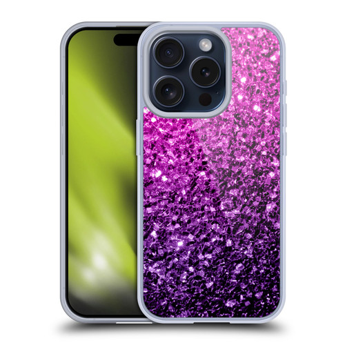 PLdesign Glitter Sparkles Purple Pink Soft Gel Case for Apple iPhone 15 Pro