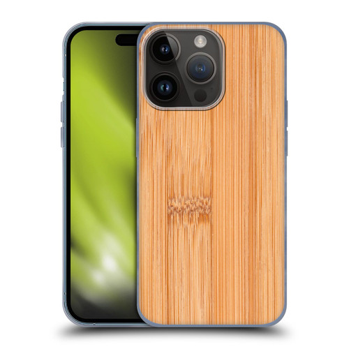 PLdesign Wood And Rust Prints Light Brown Bamboo Soft Gel Case for Apple iPhone 15 Pro