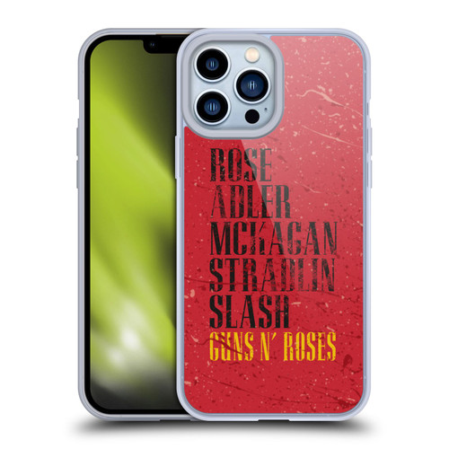 Guns N' Roses Vintage Names Soft Gel Case for Apple iPhone 13 Pro Max