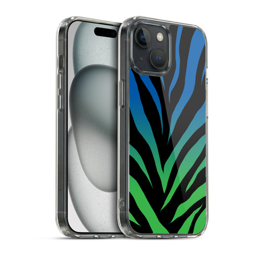Grace Illustration Animal Prints Ombré Zebra Soft Gel Case for Apple iPhone 15