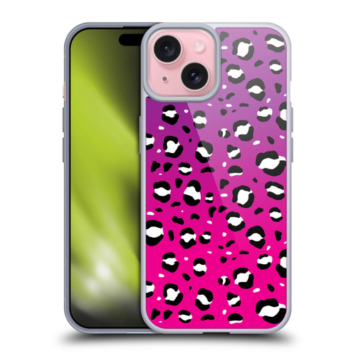 Grace Illustration Animal Prints Pink Leopard Soft Gel Case for Apple iPhone 15