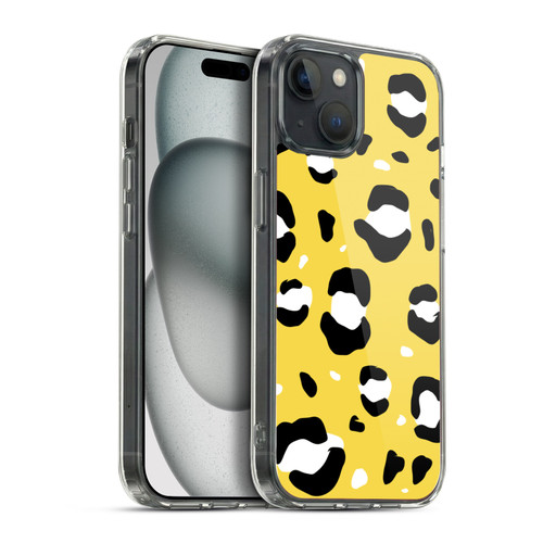 Grace Illustration Animal Prints Yellow Leopard Soft Gel Case for Apple iPhone 15 Plus