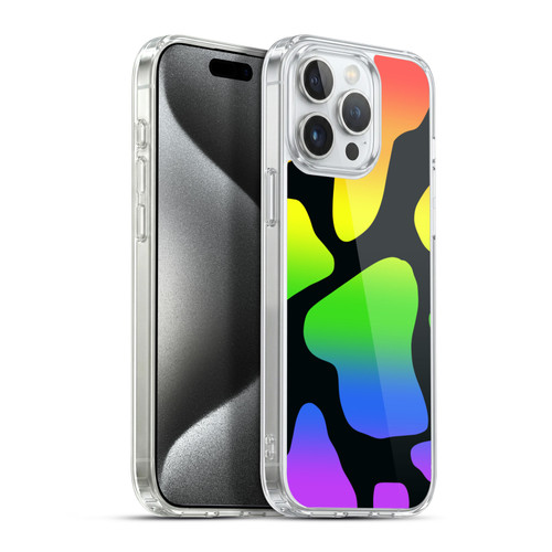 Grace Illustration Cow Prints Rainbow Soft Gel Case for Apple iPhone 15 Pro Max & MagSafe