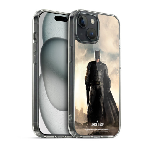 Justice League Movie Character Posters Batman Soft Gel Case for Apple iPhone 15 & MagSafe