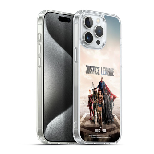 Justice League Movie Character Posters Group Soft Gel Case for Apple iPhone 15 Pro Max & MagSafe