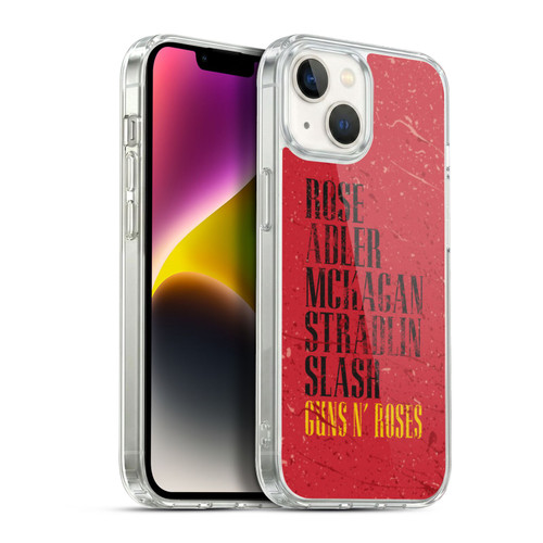 Guns N' Roses Vintage Names Soft Gel Case for Apple iPhone 14