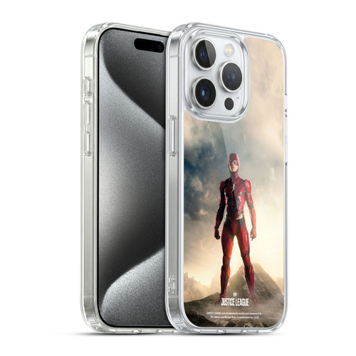 Justice League Movie Character Posters The Flash Soft Gel Case for Apple iPhone 15 Pro & MagSafe