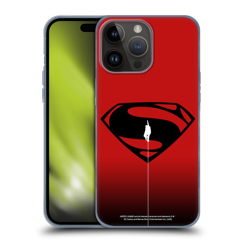 Justice League Movie Superman Logo Art Red And Black Flight Soft Gel Case for Apple iPhone 15 Pro Max