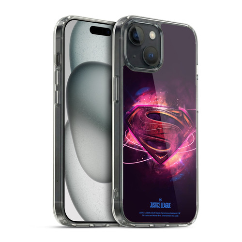Justice League Movie Logos Superman 2 Soft Gel Case for Apple iPhone 15 & MagSafe