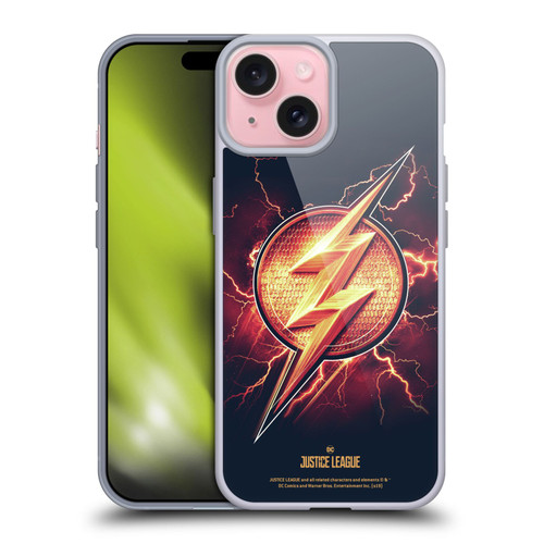 Justice League Movie Logos The Flash 2 Soft Gel Case for Apple iPhone 15