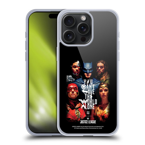 Justice League Movie Posters You Can't Save Soft Gel Case for Apple iPhone 15 Pro Max