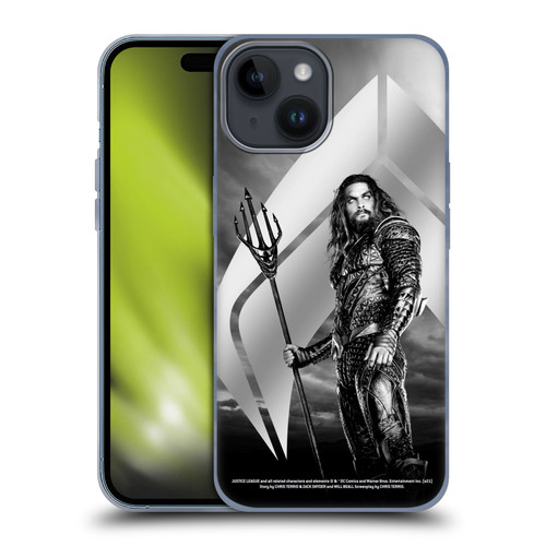 Zack Snyder's Justice League Snyder Cut Character Art Aquaman Soft Gel Case for Apple iPhone 15