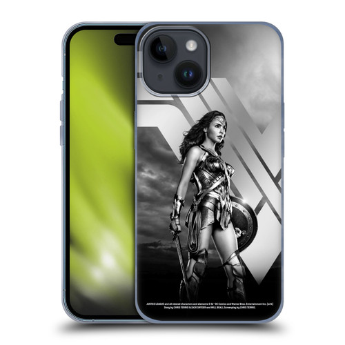 Zack Snyder's Justice League Snyder Cut Character Art Wonder Woman Soft Gel Case for Apple iPhone 15