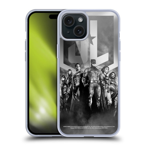 Zack Snyder's Justice League Snyder Cut Character Art Group Logo Soft Gel Case for Apple iPhone 15 Plus